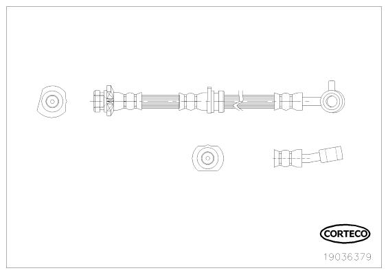 Brake Hose - 19036379 CORTECO
