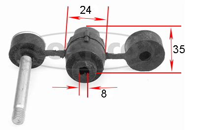 skersinio stabilizatoriaus įvorių komplektas - 21652487 CORTECO