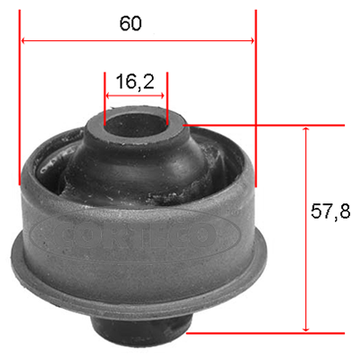 Control Arm-/Trailing Arm Bush - 21652805 CORTECO
