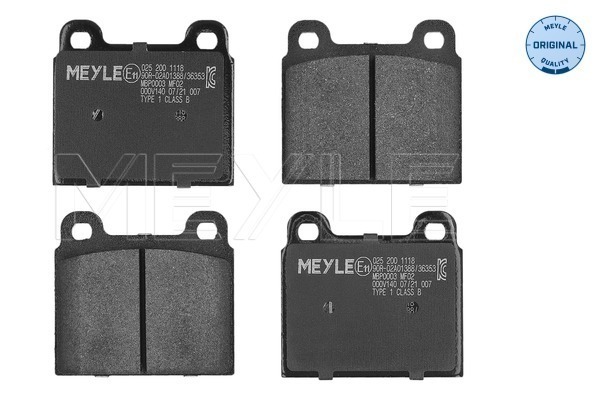 Brake Pad Set, disc brake - 025 200 1118 MEYLE