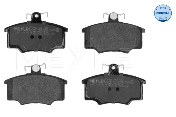 Brake Pad Set, disc brake - 025 205 7419 MEYLE