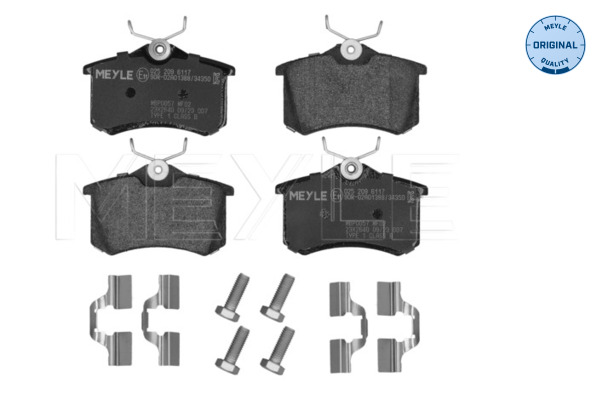 Kit pastiglie freno, Freno a disco - 025 209 6117 MEYLE