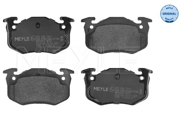 Brake Pad Set, disc brake - 025 209 7311 MEYLE