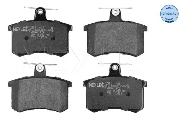 Brake Pad Set, disc brake - 025 211 4416 MEYLE