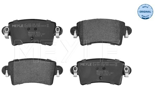 Brake Pad Set, disc brake - 025 236 6916 MEYLE