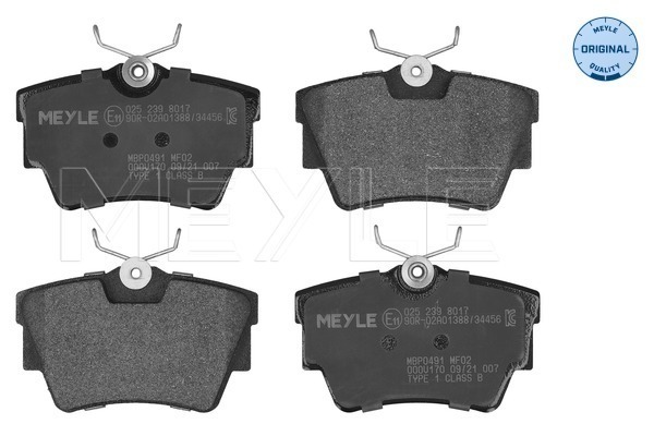 Kit pastiglie freno, Freno a disco - 025 239 8017 MEYLE