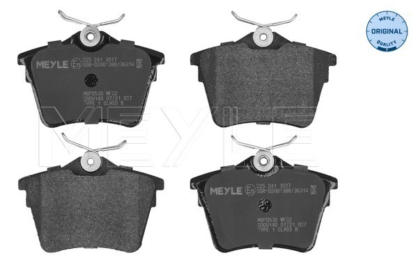 Brake Pad Set, disc brake - 025 241 3517 MEYLE