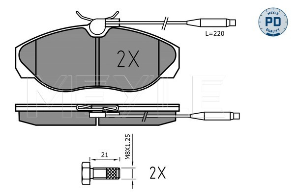 Brake Pad Set, disc brake - 025 217 9719/PD MEYLE