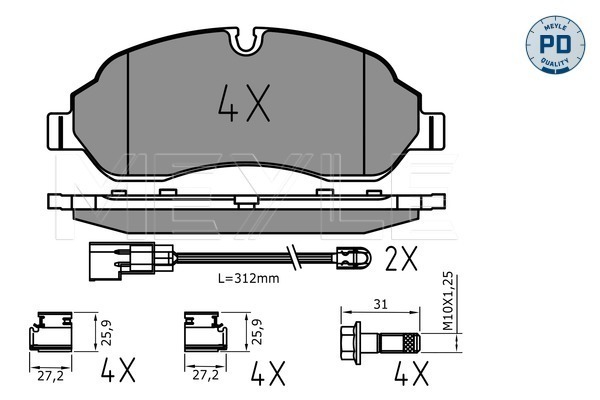 Brake Pad Set, disc brake - 025 220 3417/PD MEYLE