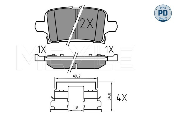 Brake Pad Set, disc brake - 025 221 2917/PD MEYLE