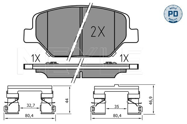 Brake Pad Set, disc brake - 025 221 3819/PD MEYLE