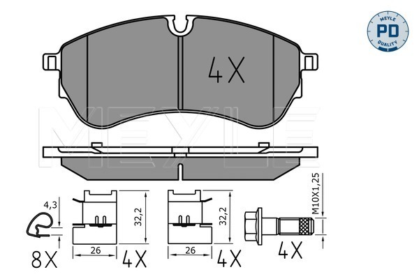 Brake Pad Set, disc brake - 025 221 4721/PD MEYLE