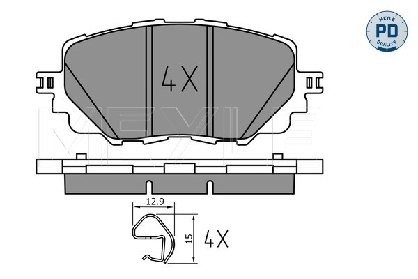 Brake Pad Set, disc brake - 025 222 7115/PD MEYLE