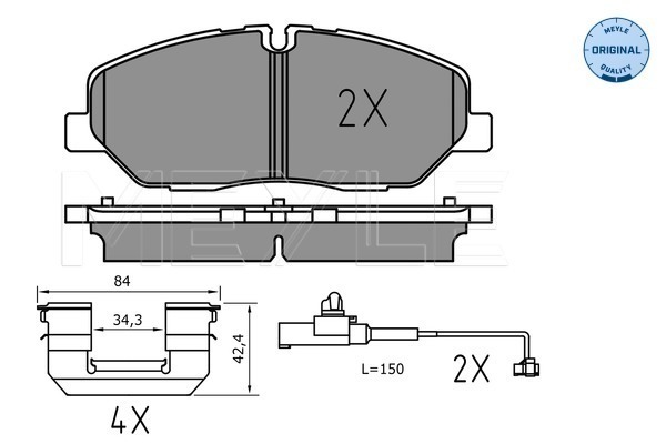 Brake Pad Set, disc brake - 025 224 2020/PD MEYLE