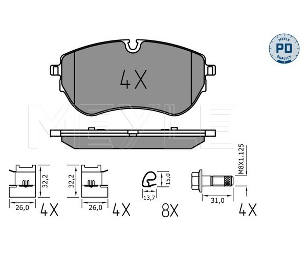 Brake Pad Set, disc brake - 025 226 4420/PD MEYLE
