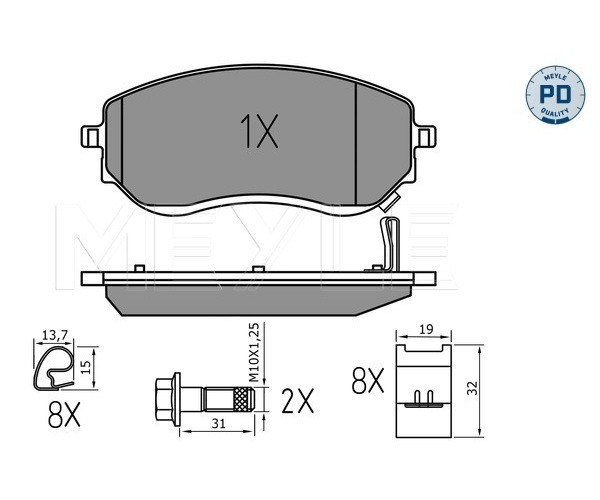 Brake Pad Set, disc brake - 025 226 6021/PD MEYLE