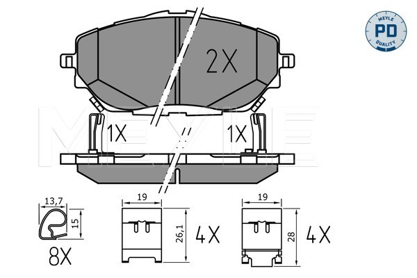 Brake Pad Set, disc brake - 025 227 8218/PD MEYLE