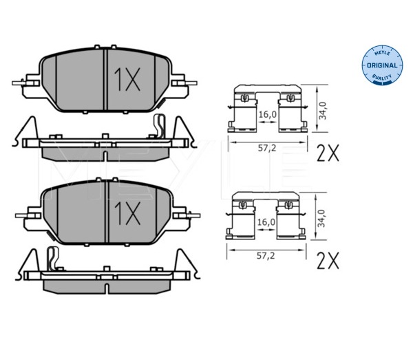Brake Pad Set, disc brake - 025 228 5216 MEYLE