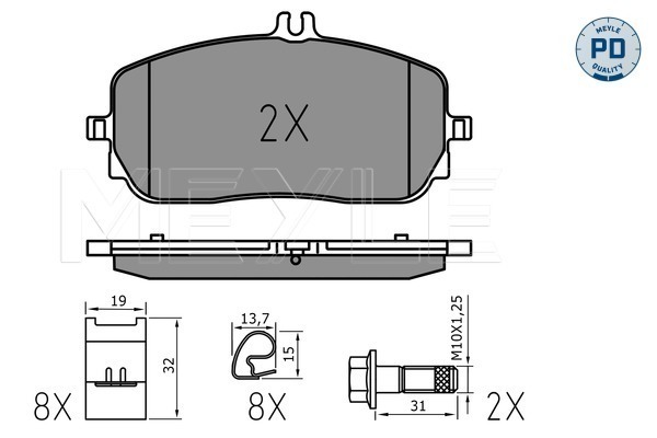 Brake Pad Set, disc brake - 025 229 4419/PD MEYLE