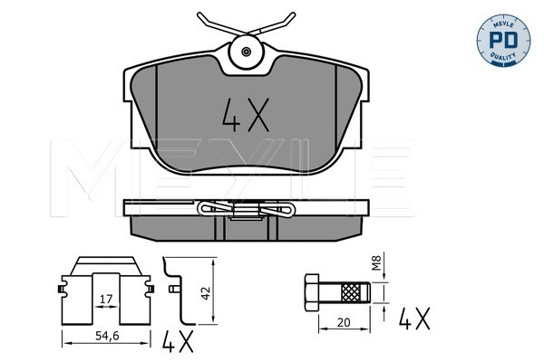 Brake Pad Set, disc brake - 025 232 2417/PD MEYLE