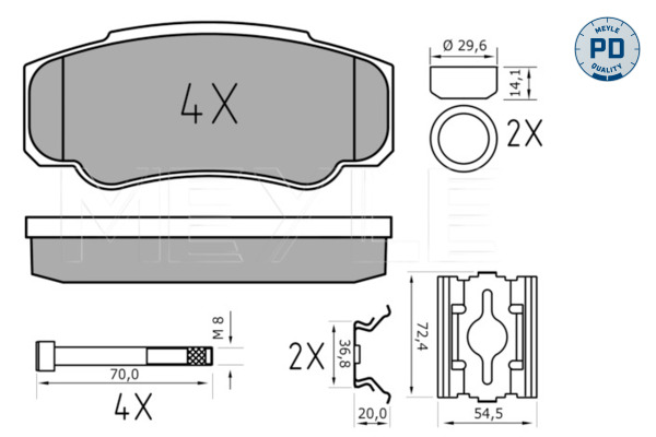 Kit pastiglie freno, Freno a disco - 025 239 2120/PD MEYLE