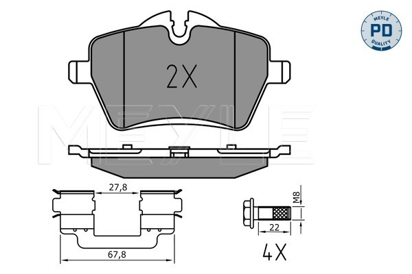 Brake Pad Set, disc brake - 025 239 8418/PD MEYLE