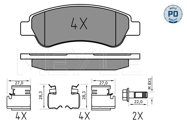 Brake Pad Set, disc brake - 025 244 6519/PD MEYLE