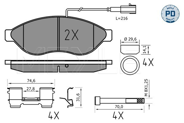 Brake Pad Set, disc brake - 025 244 6819-1/PD MEYLE