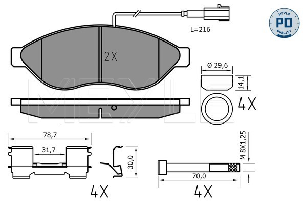 Brake Pad Set, disc brake - 025 244 6819-2/PD MEYLE