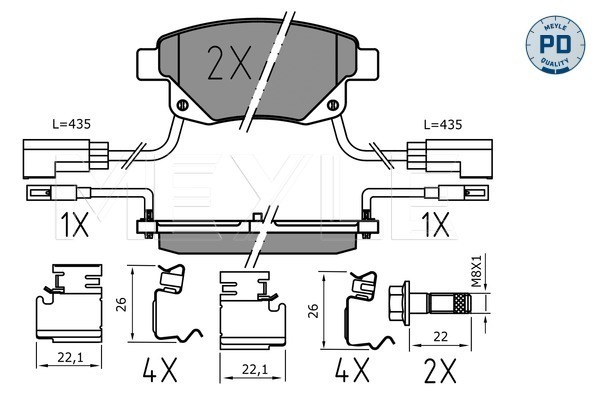Brake Pad Set, disc brake - 025 244 8617/PD MEYLE