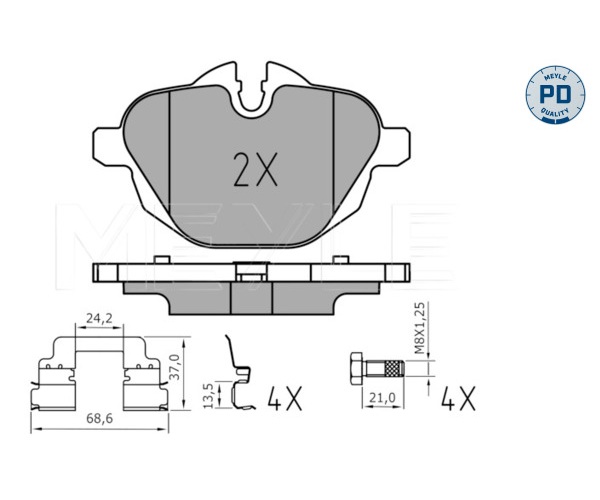 Brake Pad Set, disc brake - 025 245 6118/PD MEYLE
