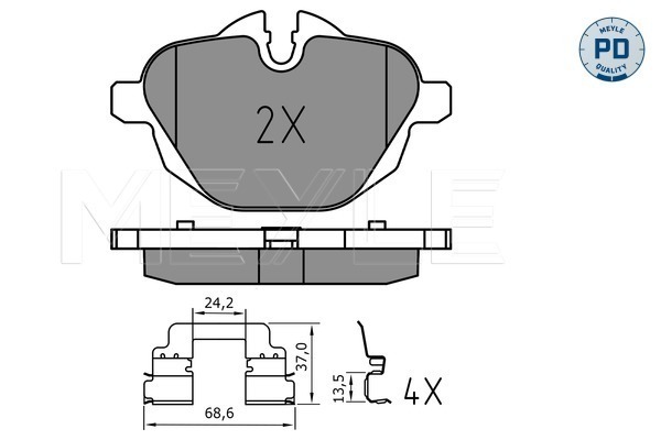Brake Pad Set, disc brake - 025 245 6118/PD MEYLE