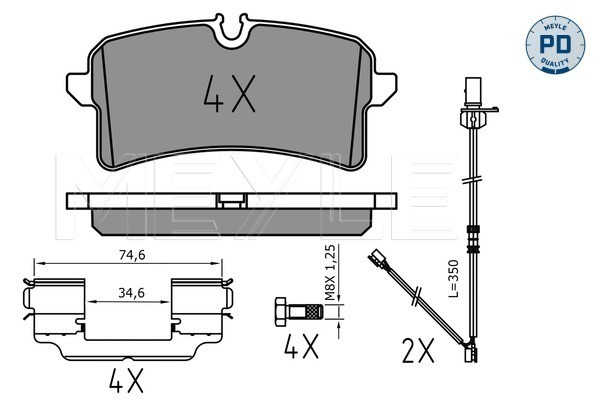 Brake Pad Set, disc brake - 025 246 4317/PD MEYLE