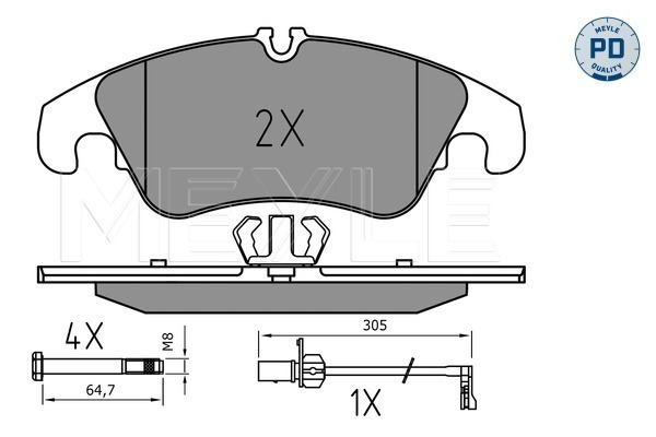 Brake Pad Set, disc brake - 025 247 4319/PD MEYLE