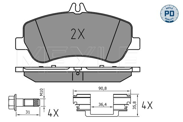 Brake Pad Set, disc brake - 025 248 6720/PD MEYLE