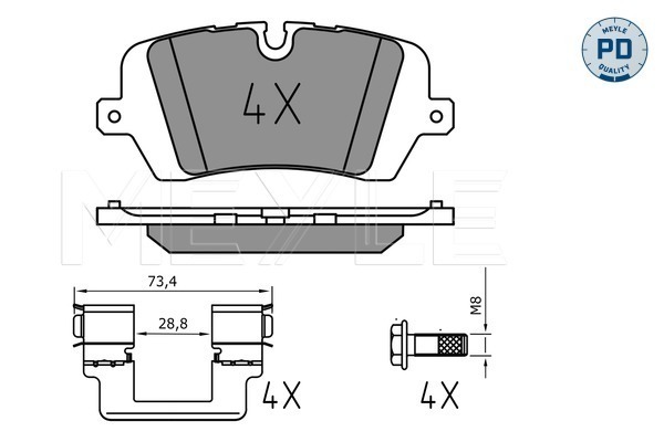 Brake Pad Set, disc brake - 025 257 2016/PD MEYLE