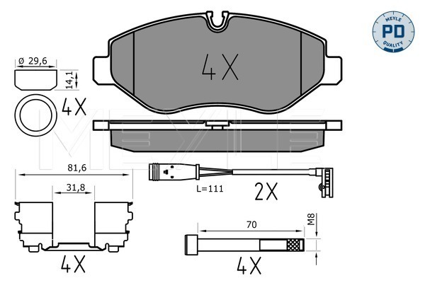 Brake Pad Set, disc brake - 025 291 9220/PD MEYLE