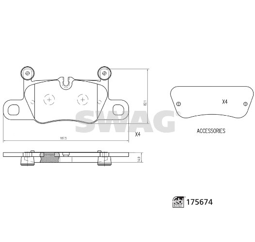 Brake Pad Set, disc brake - 33 10 5236 SWAG