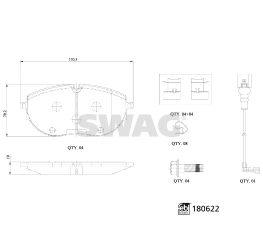 Brake Pad Set, disc brake - 33 10 7793 SWAG