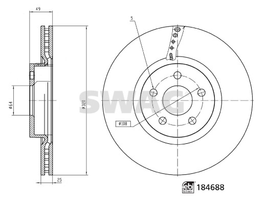 Brake Disc - 33 10 9508 SWAG