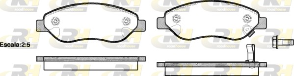 Kit pastiglie freno, Freno a disco - 21276.01 ROADHOUSE