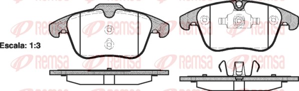 Kit pastiglie freno, Freno a disco - 1219.00 REMSA
