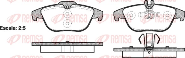 Kit pastiglie freno, Freno a disco - 1305.00 REMSA