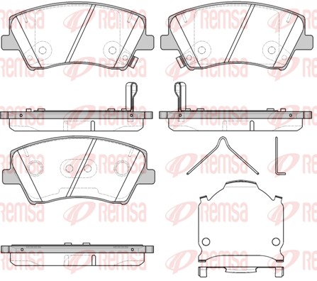 Brake Pad Set, disc brake - 1412.04 REMSA