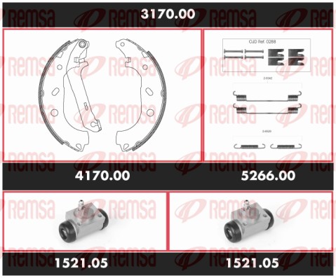 Kit freno, Freno a tamburo - SPK 3170.00 REMSA