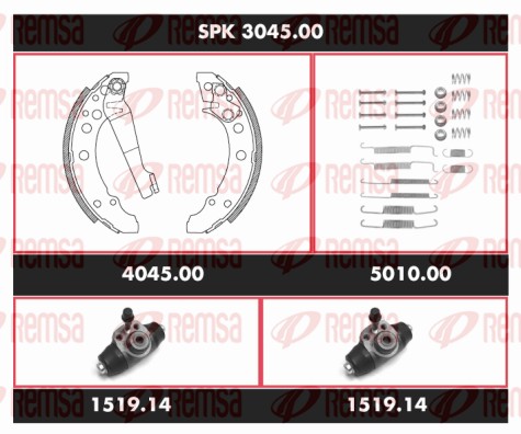 Brake Set, drum brakes - SPK 3045.00 REMSA