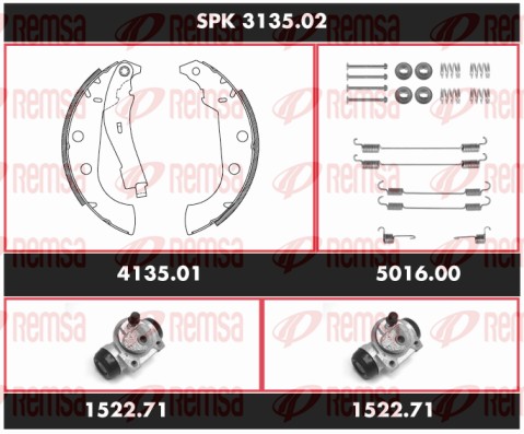 Brake Set, drum brakes - SPK 3135.02 REMSA