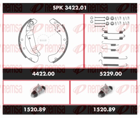 Kit freno, Freno a tamburo - SPK 3422.01 REMSA