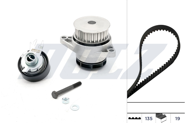Pompa acqua + Kit cinghie dentate - KD031 DOLZ