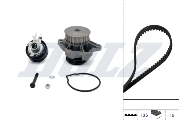 Pompa acqua + Kit cinghie dentate - KD053 DOLZ